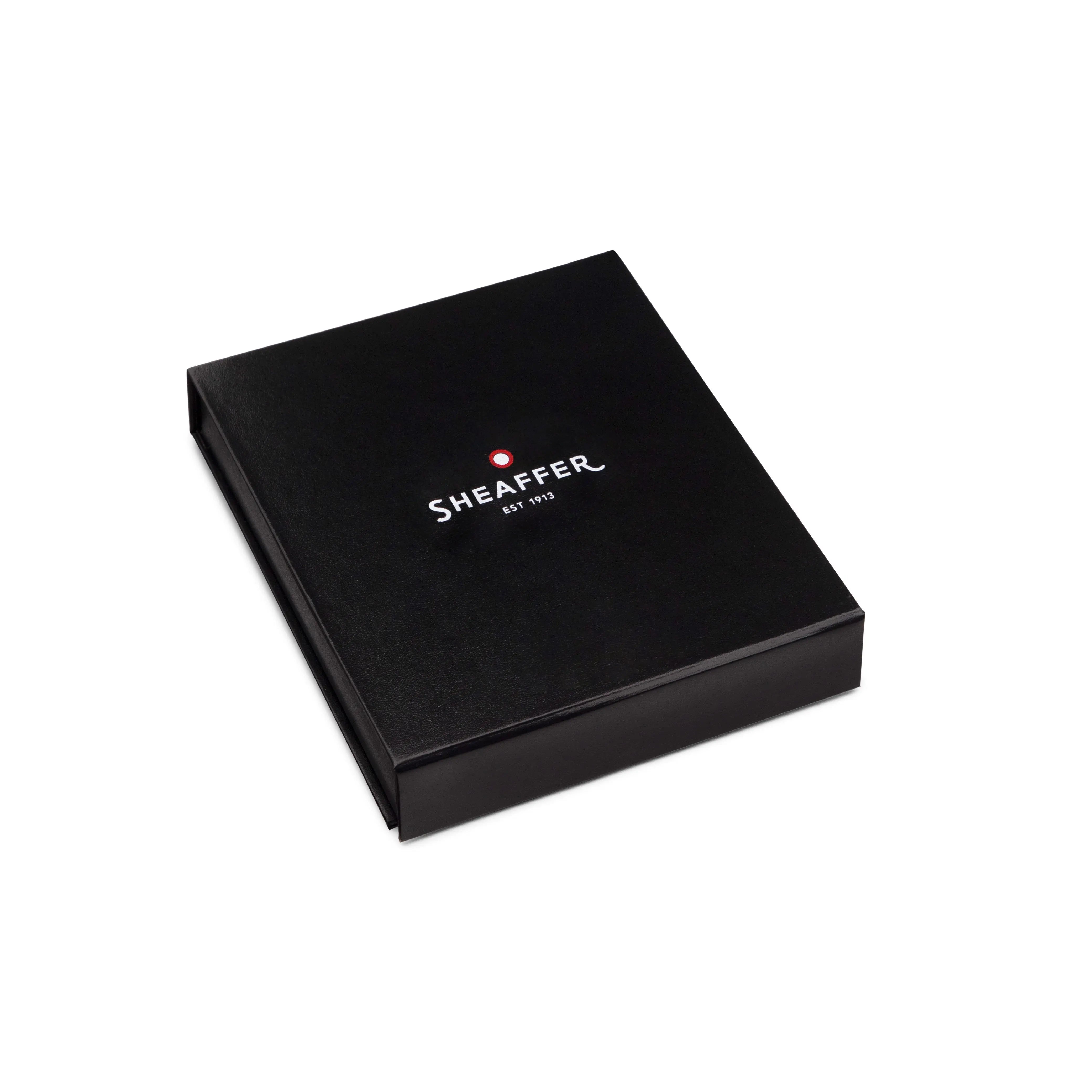 Sheaffer Gift Set ft. Brushed Chrome 100 Ballpoint Pen with Chrome Trims and Business Card Holder - My Store