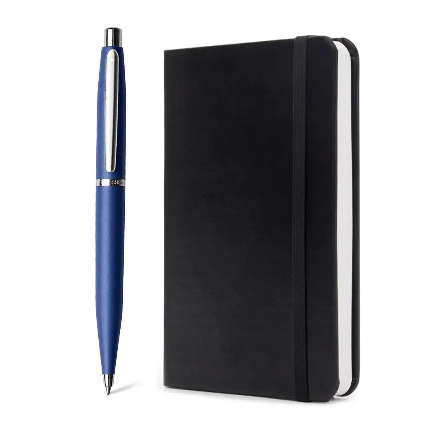 Sheaffer Gift Set ft. Neon Blue VFM Ballpoint Pen with Chrome Trims and Small Notebook - My Store