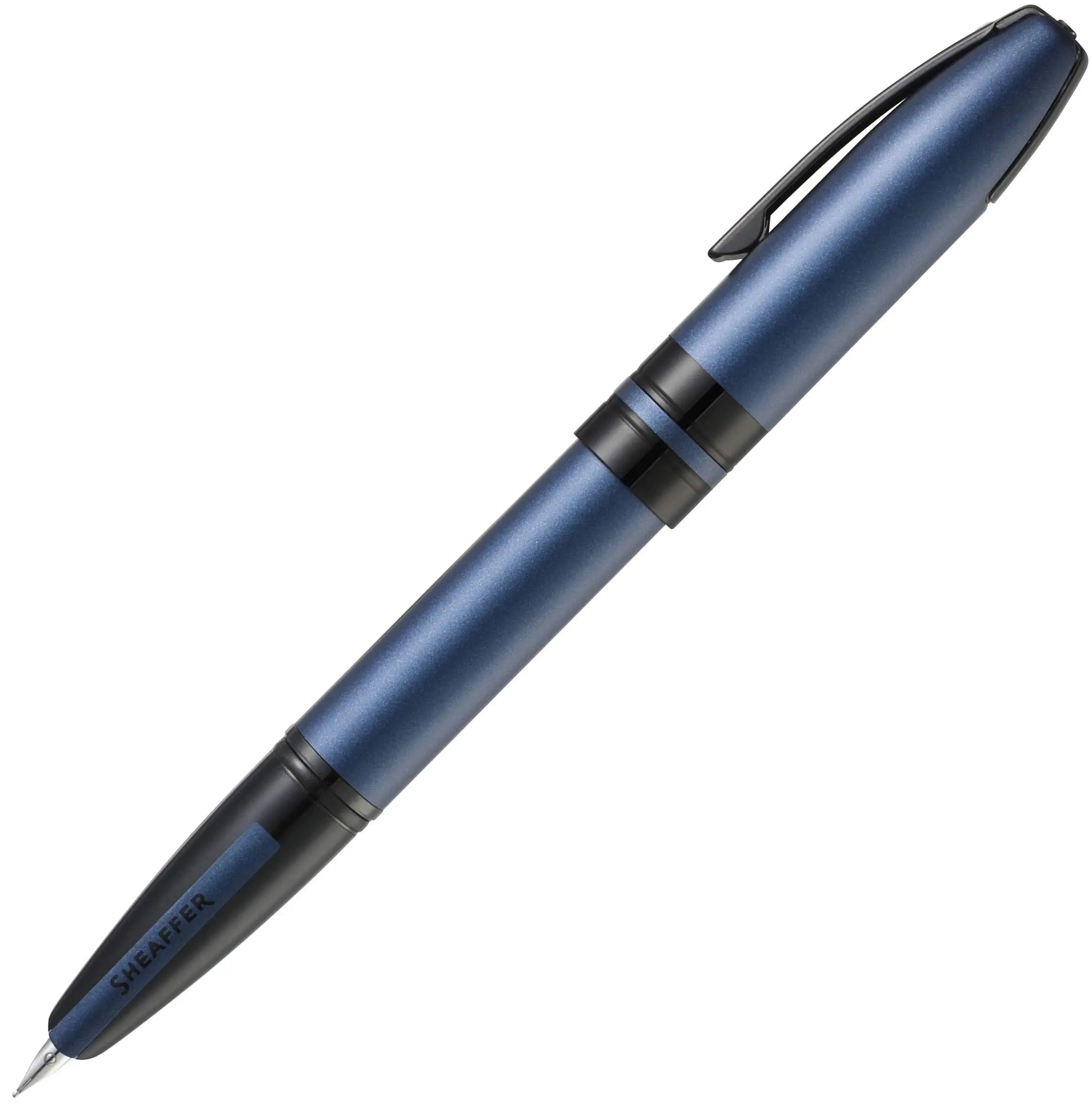 Sheaffer Icon Metallic Blue with Gloss Black PVD Appts. Fountain Pen - Fine Nib E0911043 Sheaffer