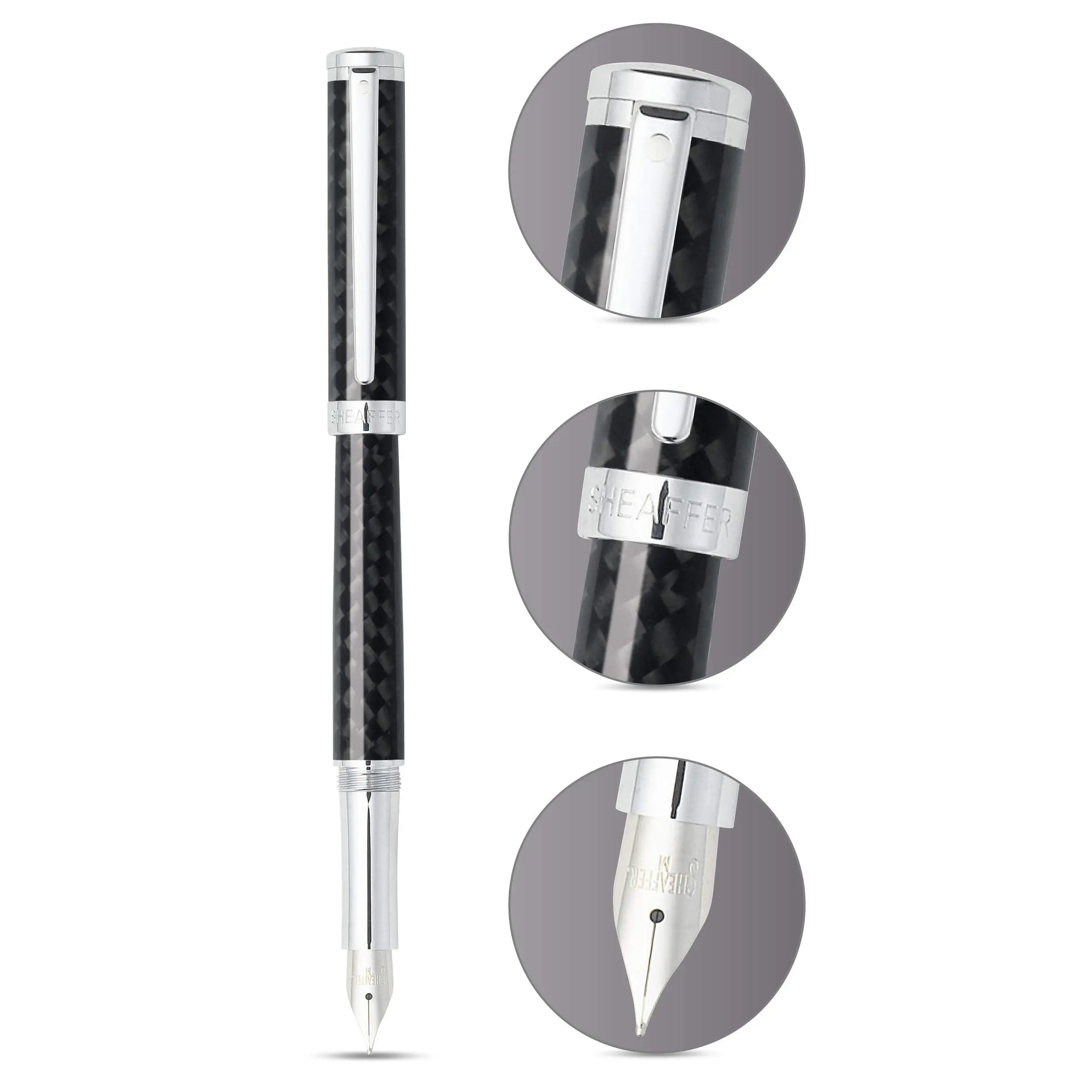 Sheaffer Intensity Carbon Fiber Fountain Pen with Chrome-Plated Trim and Broad Nib Sheaffer