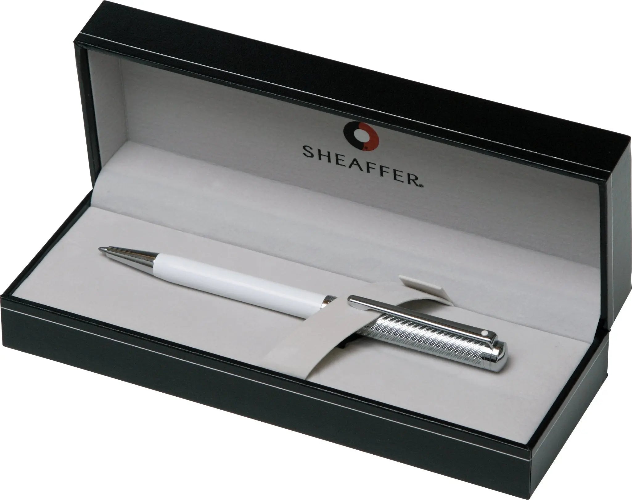 Sheaffer Intensity White Barrel with Engraved Chrome Spiral Cap Ballpoint Pen - SH-9240-2 Sheaffer