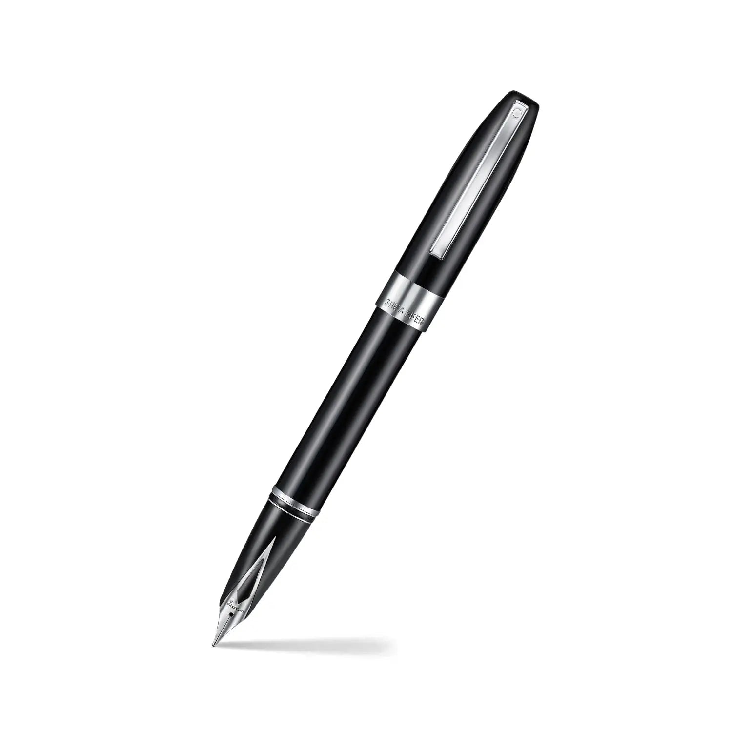 Sheaffer Legacy 9064 Glossy Black Fountain Pen Medium Inlaid Nib with Palladium-Plated Trims with pen pouch Sheaffer