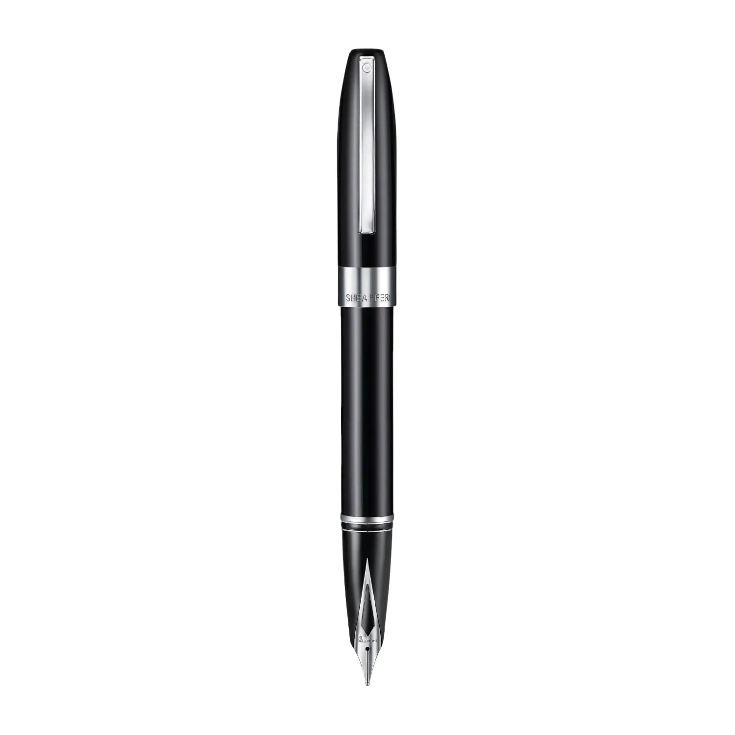 Sheaffer Legacy 9064 Glossy Black Fountain Pen Medium Inlaid Nib with Palladium-Plated Trims with pen pouch Sheaffer