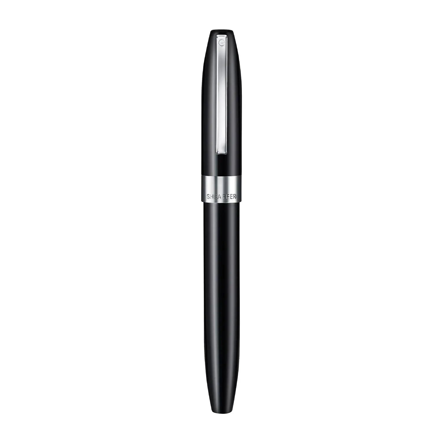 Sheaffer Legacy 9064 Glossy Black Fountain Pen Medium Inlaid Nib with Palladium-Plated Trims with pen pouch Sheaffer
