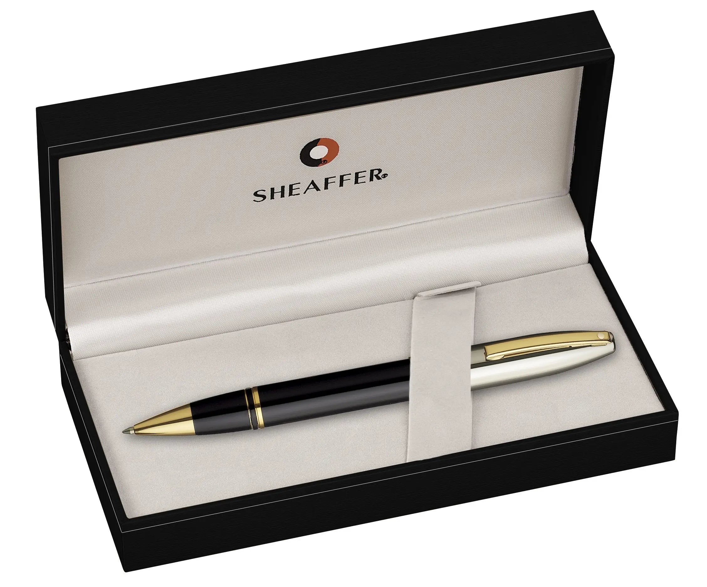 Sheaffer Legacy Heritage Ballpoint Pen, Black Lacquer Barrel, Polished Palladium Cap 22KT Gold Trim (E2903053) Sheaffer