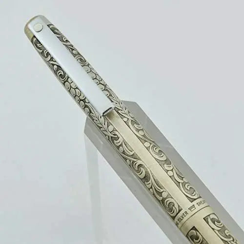Sheaffer Made in Iowa, USA Sterling Silver Vintage Imperial Edition with Vine of Grapes & Leaves Exclusive Sculptured Decorative Barrel 0.9MM Pencil - Hand-Tooled Design - crosspenmall.com