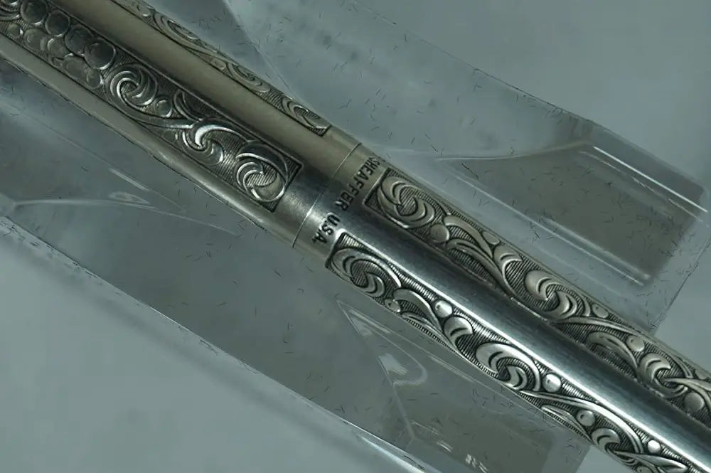 Sheaffer Made in Iowa, USA Sterling Silver Vintage Imperial Edition with Vine of Grapes & Leaves Exclusive Sculptured Decorative Barrel 0.9MM Pencil - Hand-Tooled Design - crosspenmall.com