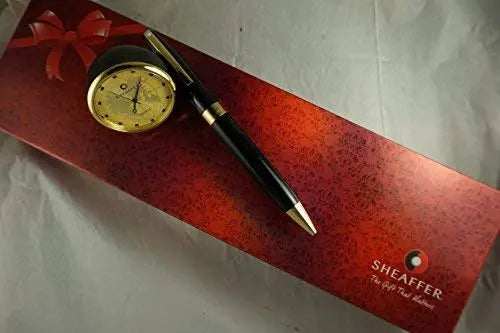 Sheaffer Made in The USA Legacy Heritage with Gold appointments Ball Pen and Sheaffer Gold Desk Watch Corporate Gift Set in Gift Box Sheaffer