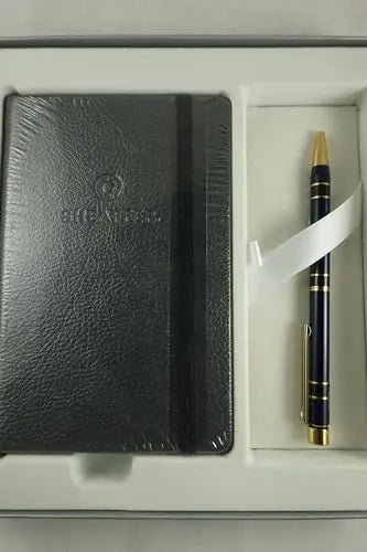 Sheaffer Made in The USA Signature Targa Prestige Blue with Signature Targa Gold Rings/appointments Barrel Ballpoint Pen and Matching Sheaffer Journal - crosspenmall.com