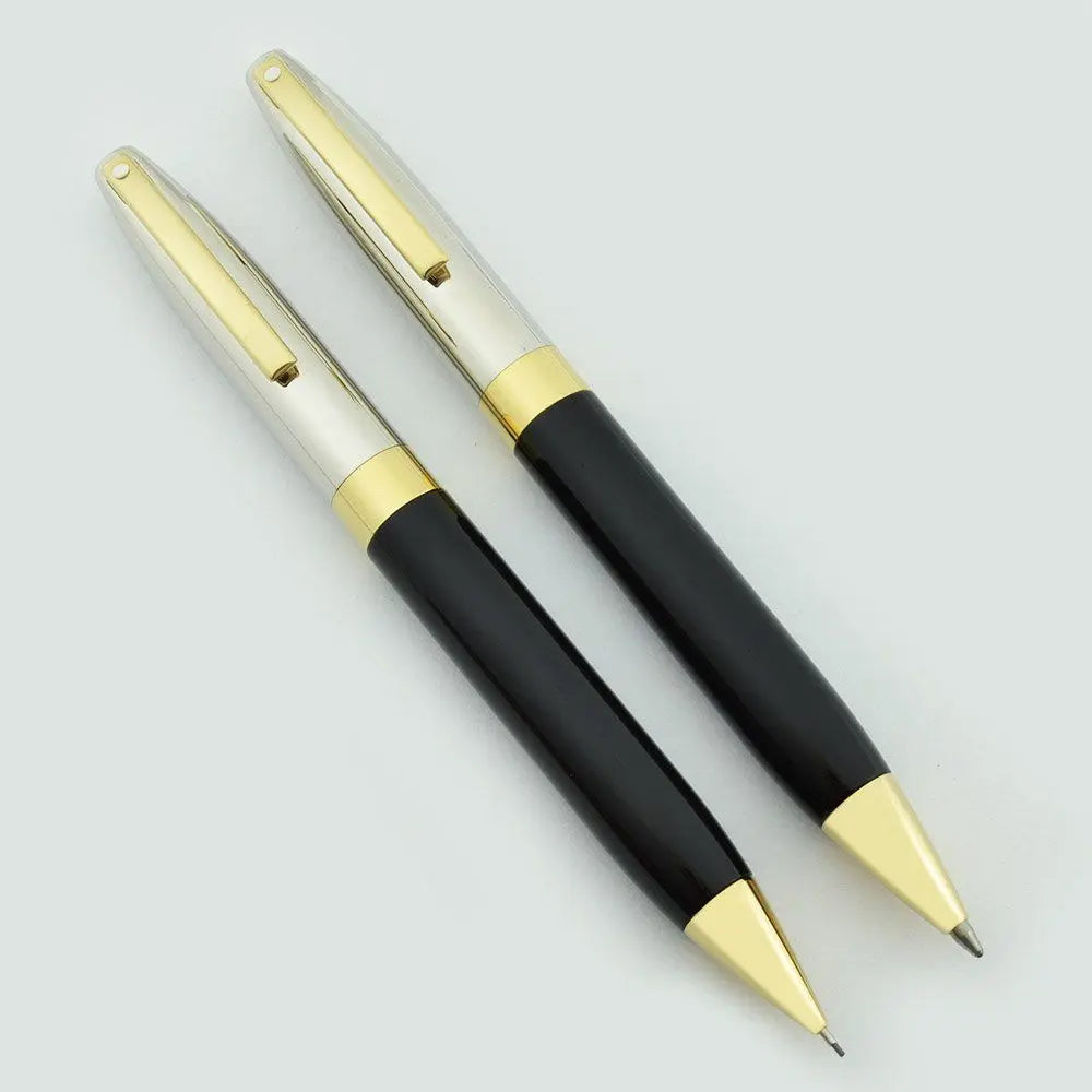 Sheaffer Made in USA Palladium & Gold Legacy Heritage pen and 0.5MM Pencil set - crosspenmall.com