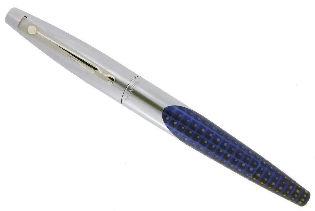 Sheaffer Made in the USA Satin & Blue whale shark Barrel Intrigue rollerball pen - crosspenmall.com