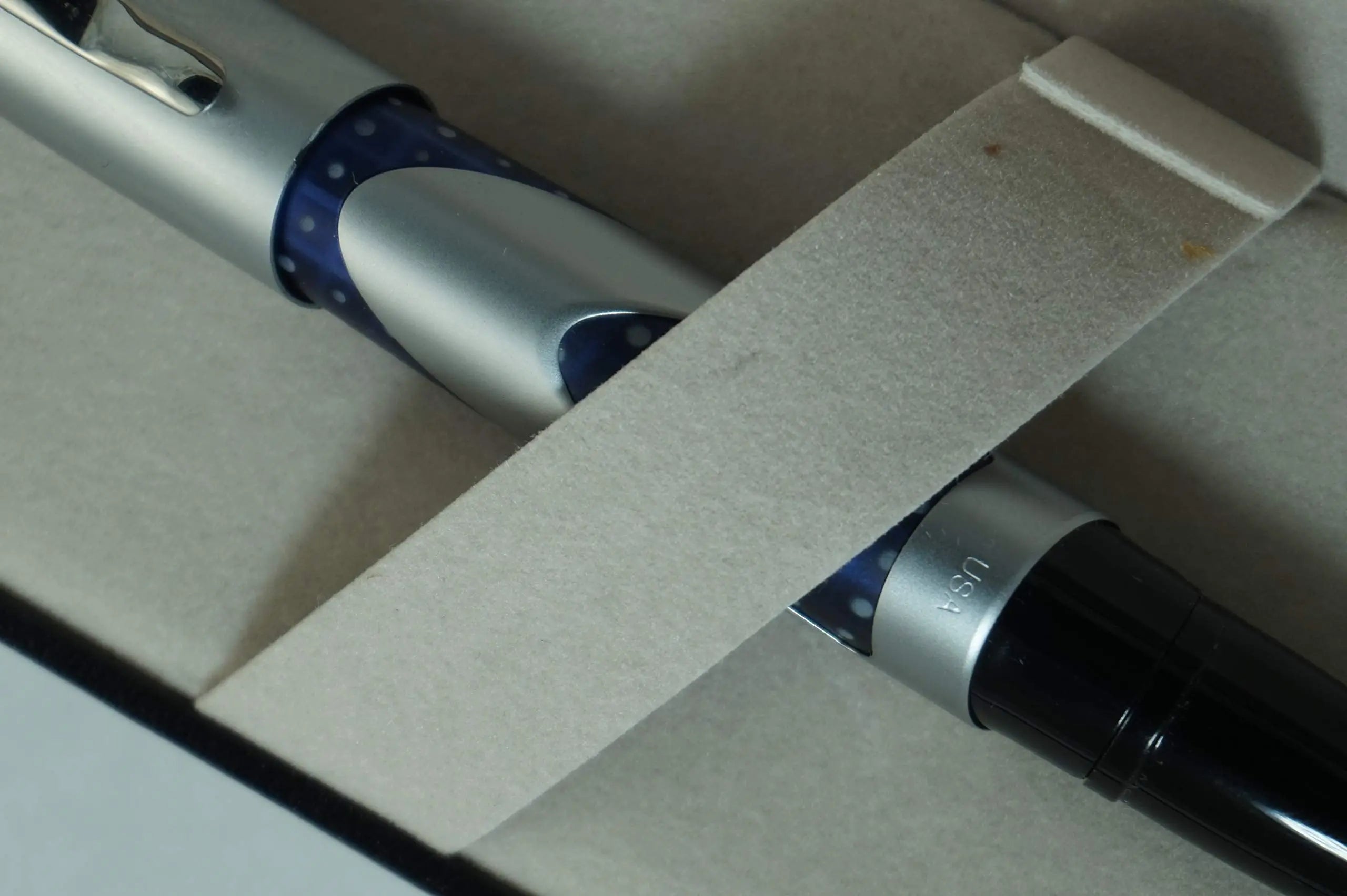 Sheaffer Made in the USA Satin & Blue whale shark Barrel Intrigue rollerball pen Sheaffer