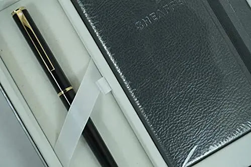 Sheaffer Made in the USA Signature Fashion Black Lacquer with 22KT Gold Appointments Rollerball Pen and Matching journal in gift box - crosspenmall.com