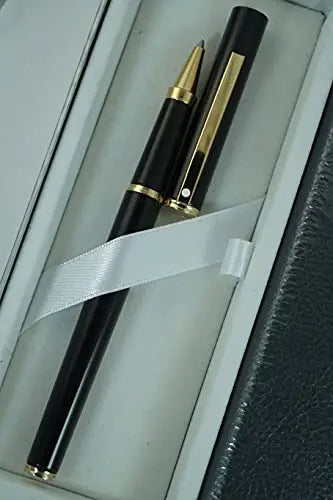 Sheaffer Made in the USA Signature Fashion Black Lacquer with 22KT Gold Appointments Rollerball Pen and Matching journal in gift box - crosspenmall.com