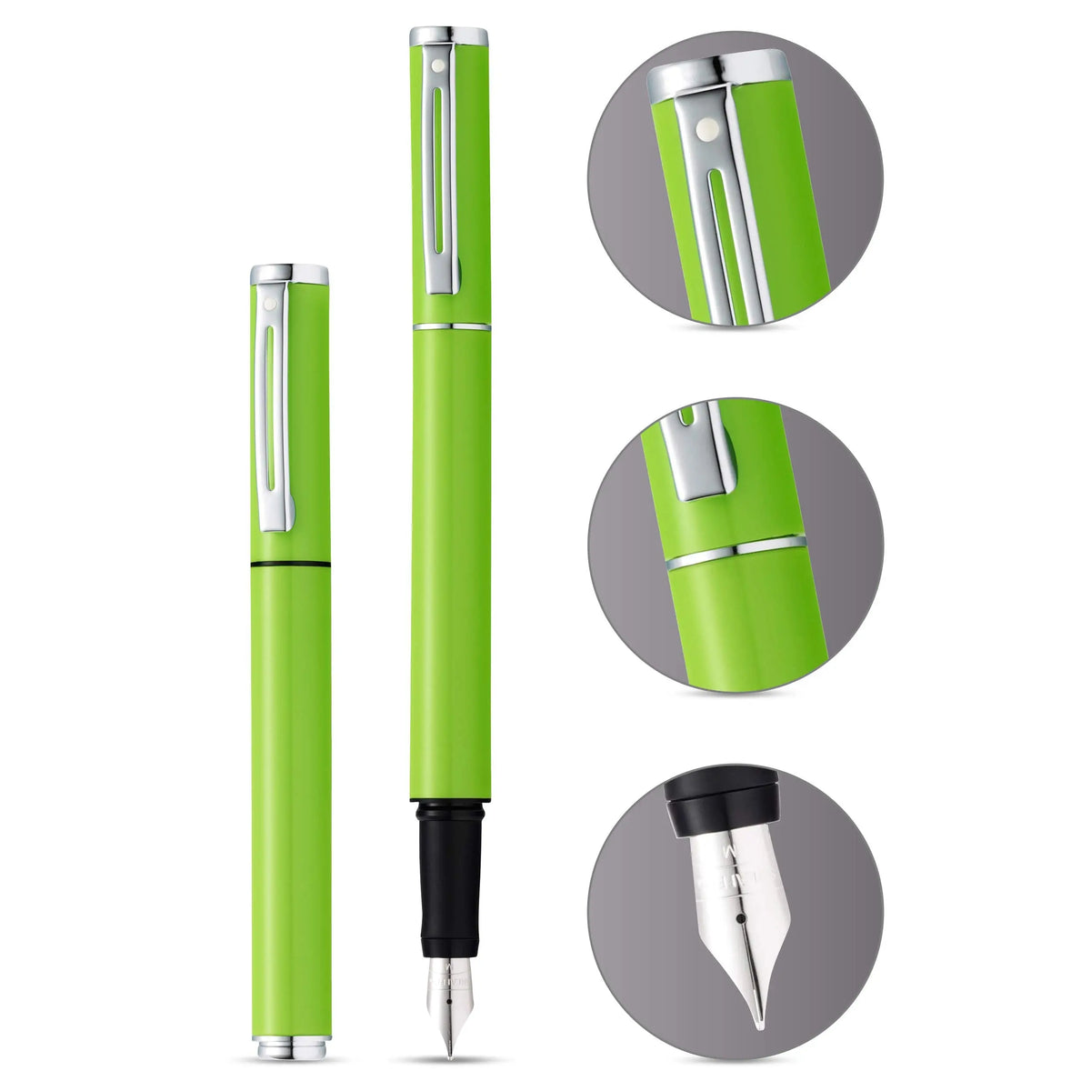 Sheaffer Pop Fountain Pen with Chrome Trim and Medium Nib in Gift Box cross