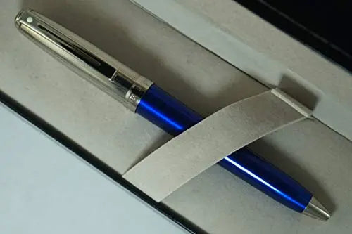 Sheaffer Prelude Signature Sapphire Blue Barrel and Palladium cap Ballpoint Pen - crosspenmall.com