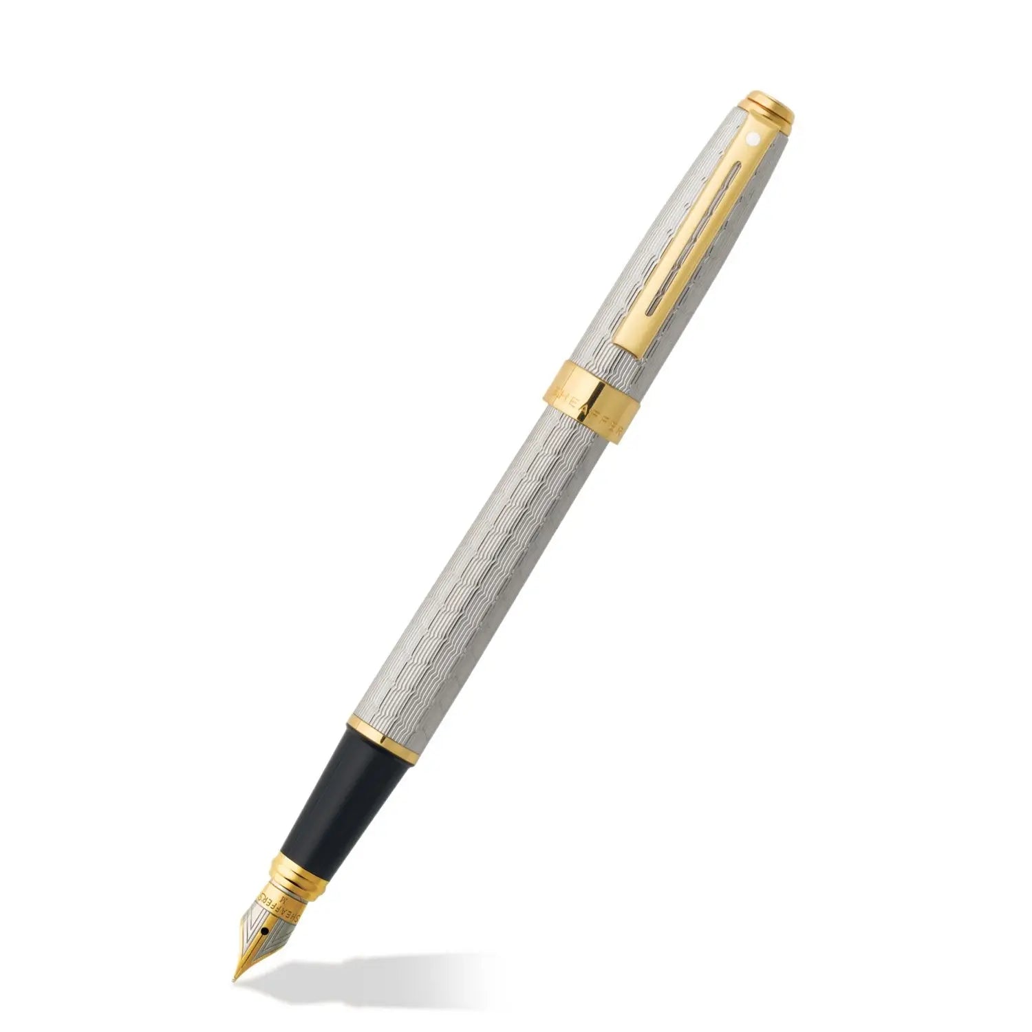 Sheaffer Prelude Signature Silver plate with Engraved Snakeskin Pattern and 22K Gold Plate Trim Fountain Pen (9170-0) - crosspenmall.com