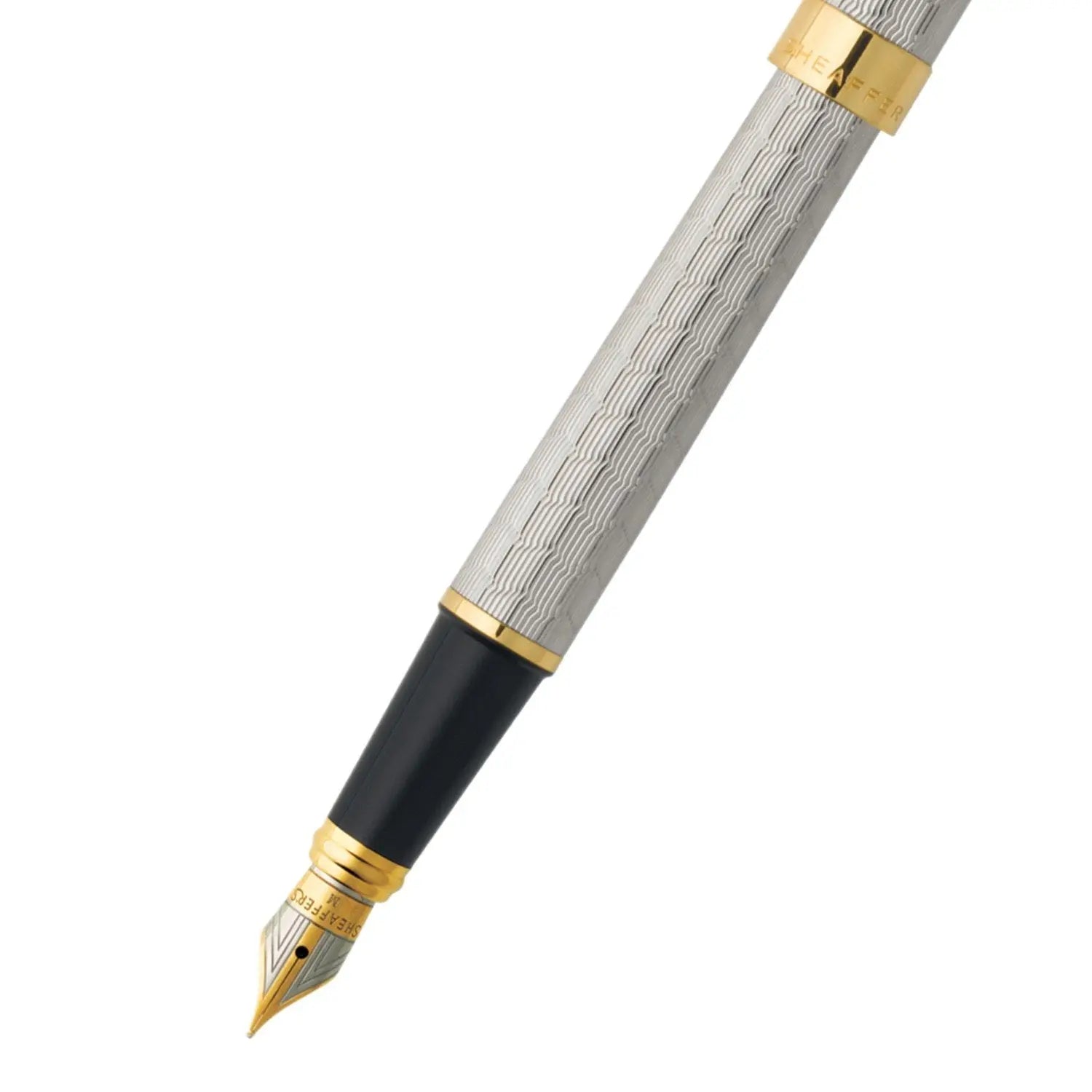 Sheaffer Prelude Signature Silver plate with Engraved Snakeskin Pattern and 22K Gold Plate Trim Fountain Pen (9170-0) - crosspenmall.com