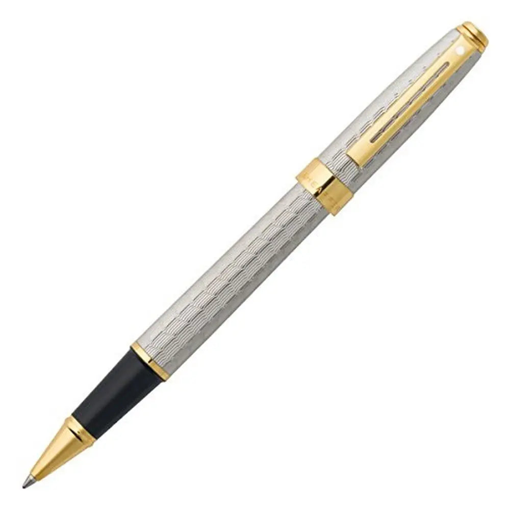 Sheaffer Prelude Signature Silver plate with Engraved Snakeskin Pattern featuring 22K Gold Plate Trim Rollerball - crosspenmall.com