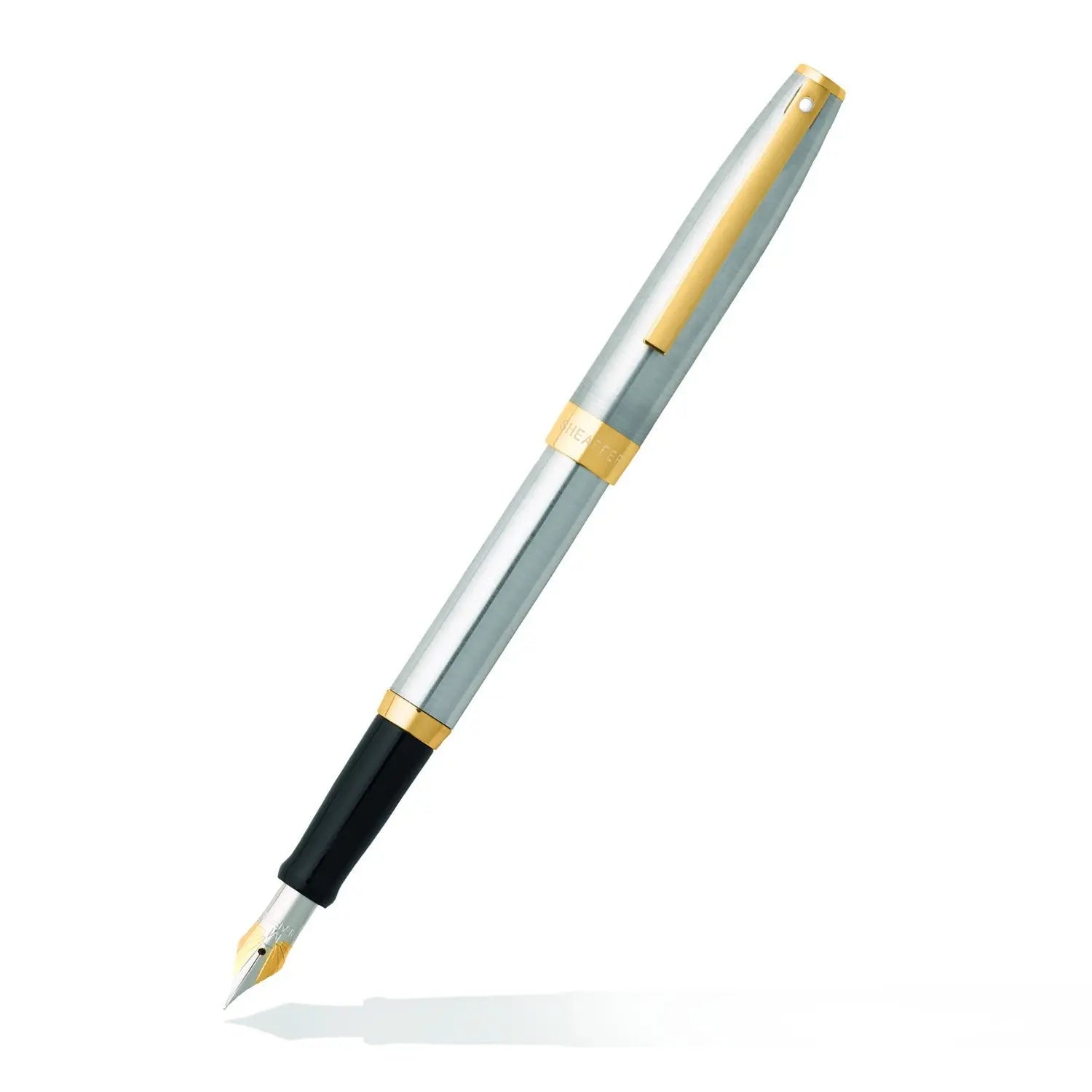 Sheaffer Sagaris Medium Nib Fountain Pen, Brushed Chrome, Gold Tone Trim (E0947353) Sheaffer