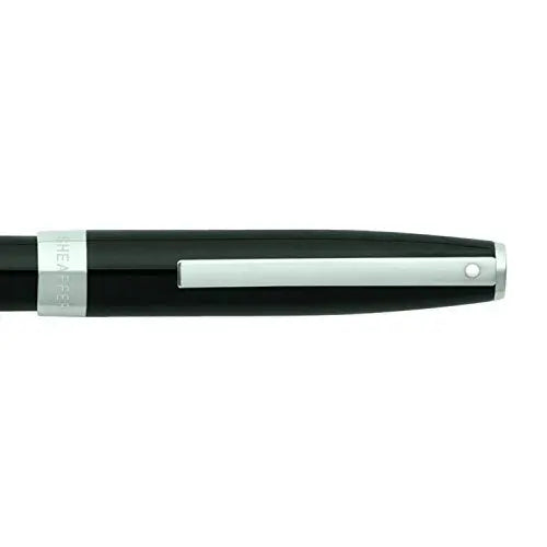 Sheaffer Sagaris Medium Nib Fountain Pen, Gloss Black, Chrome Trim (E0947053) - crosspenmall.com