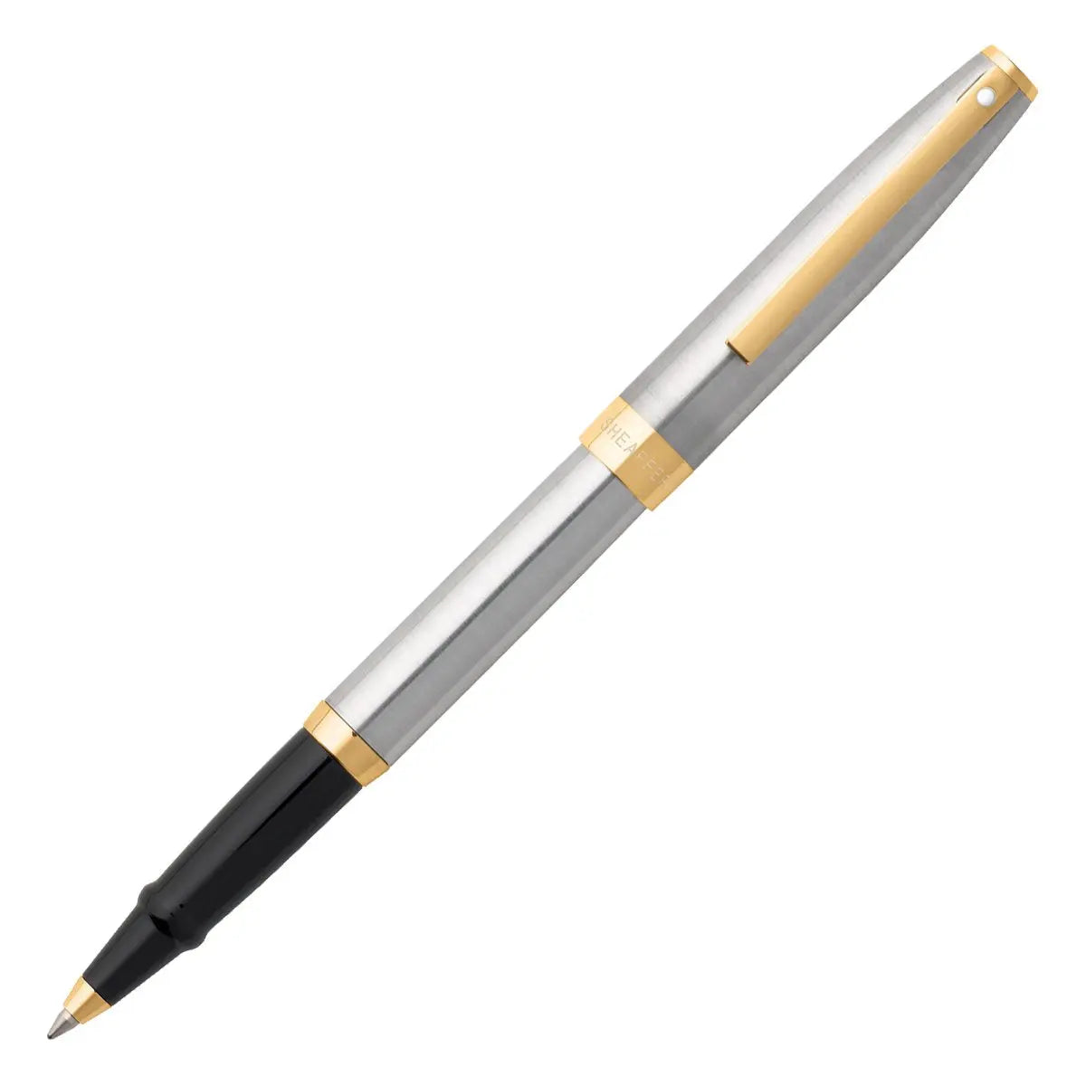 Sheaffer Sagaris Rollerball Pen, Brushed Chrome, Gold Tone Trim (E1947351) Sheaffer