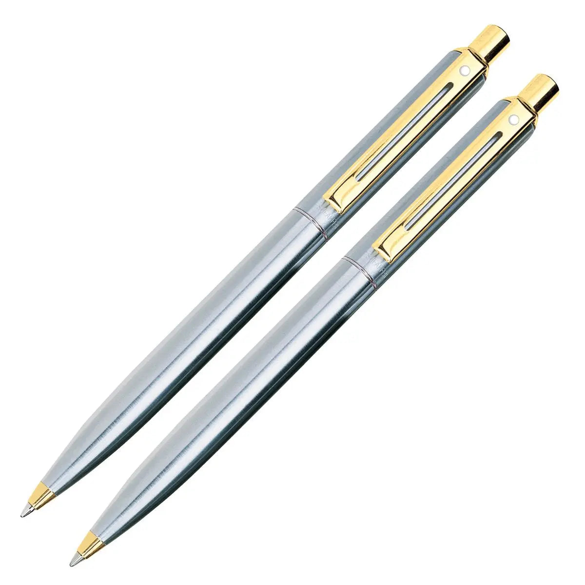 Sheaffer Sentinel Ballpoint Mechanical Pencil Set Chrome - Gold Trim - crosspenmall.com