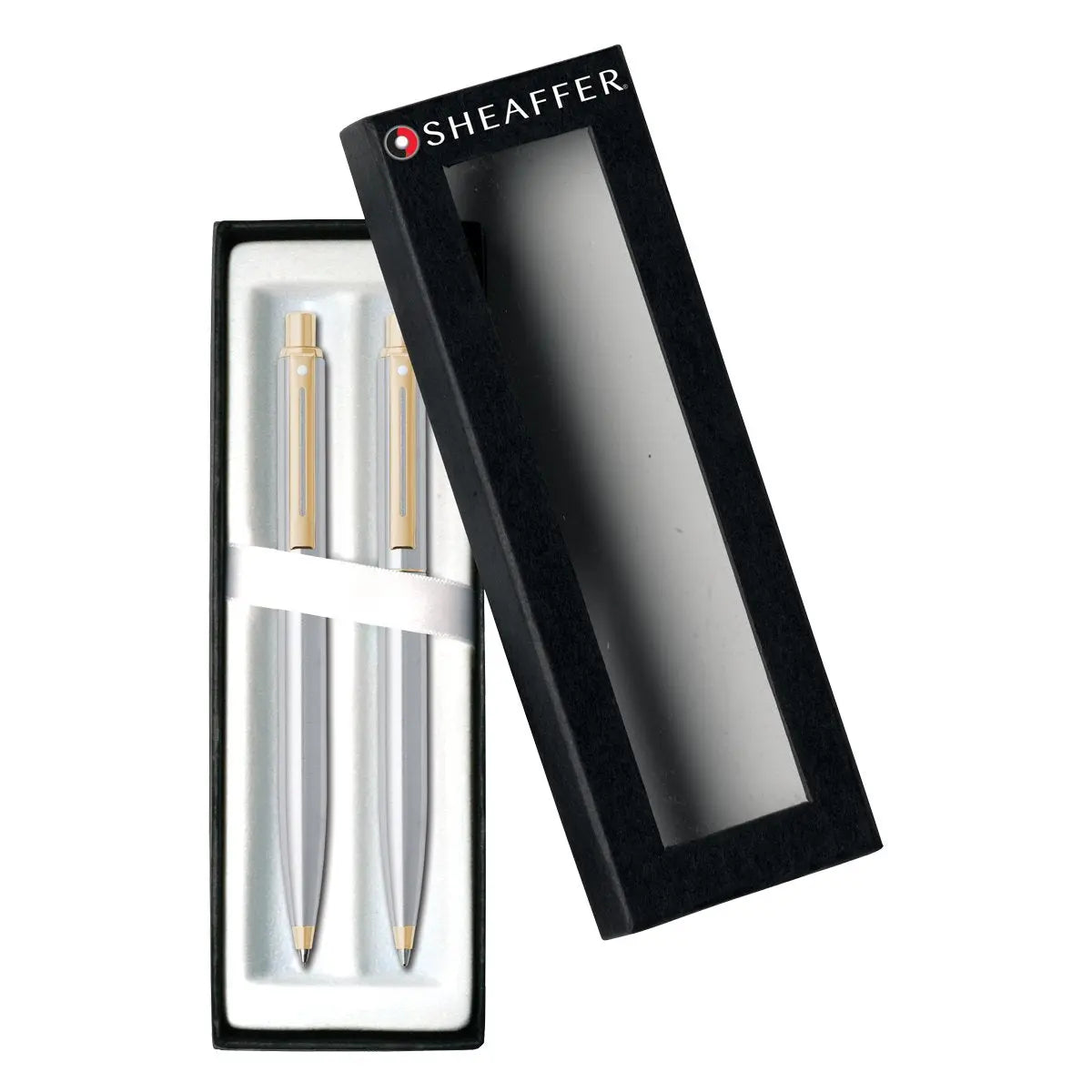 Sheaffer Sentinel Ballpoint Mechanical Pencil Set Chrome - Gold Trim - crosspenmall.com