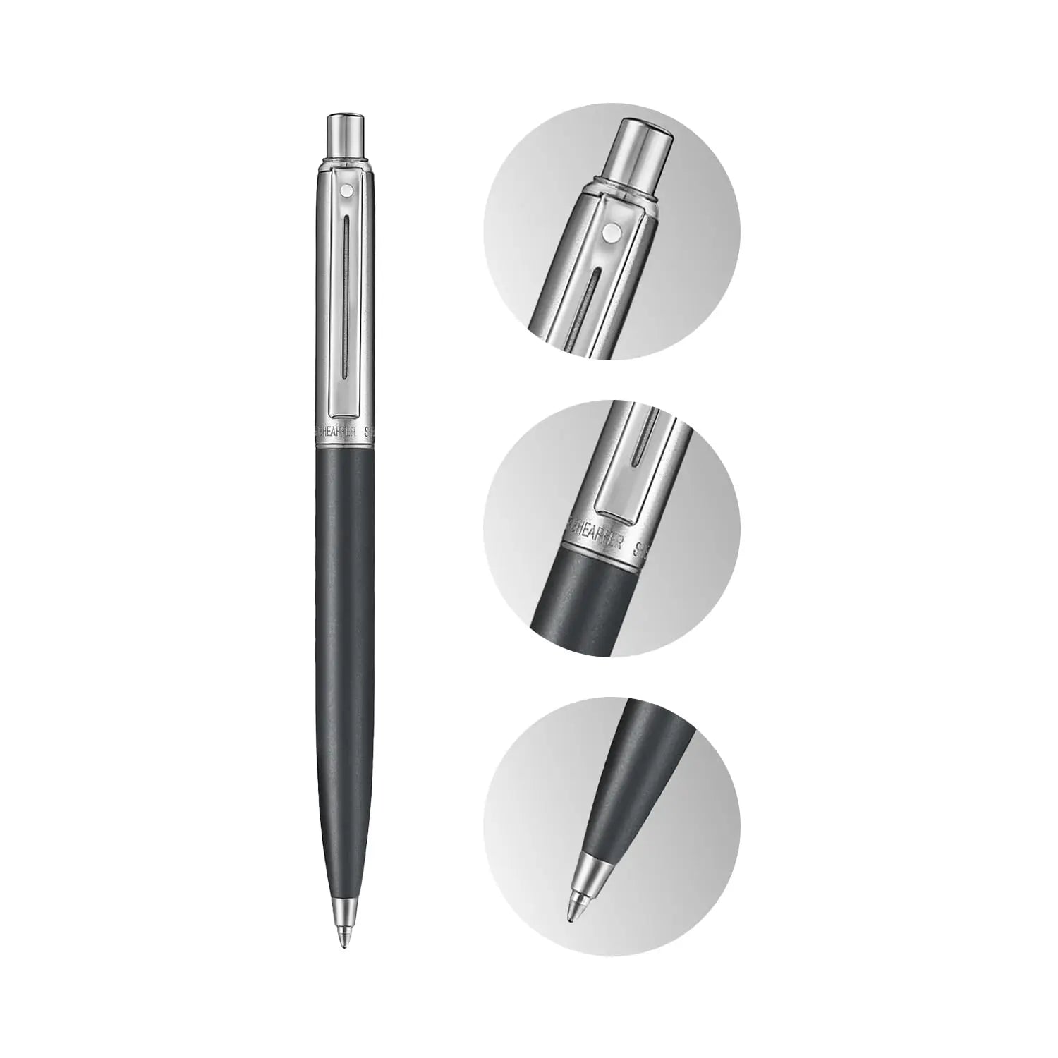 Sheaffer Sentinel E331 Ballpoint Pen, Matte Black with Chrome Trim, Medium Point. Sheaffer