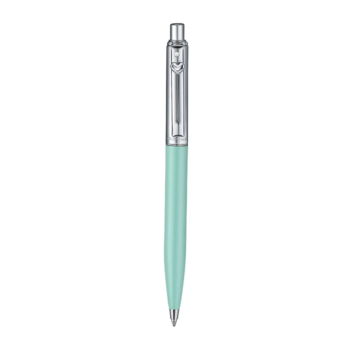 Sheaffer Sentinel Emily in Paris E321 Green Matte Finish Ballpoint Pen with Chrome-Plated Trims and Heart-Shaped Clip Emblem cross