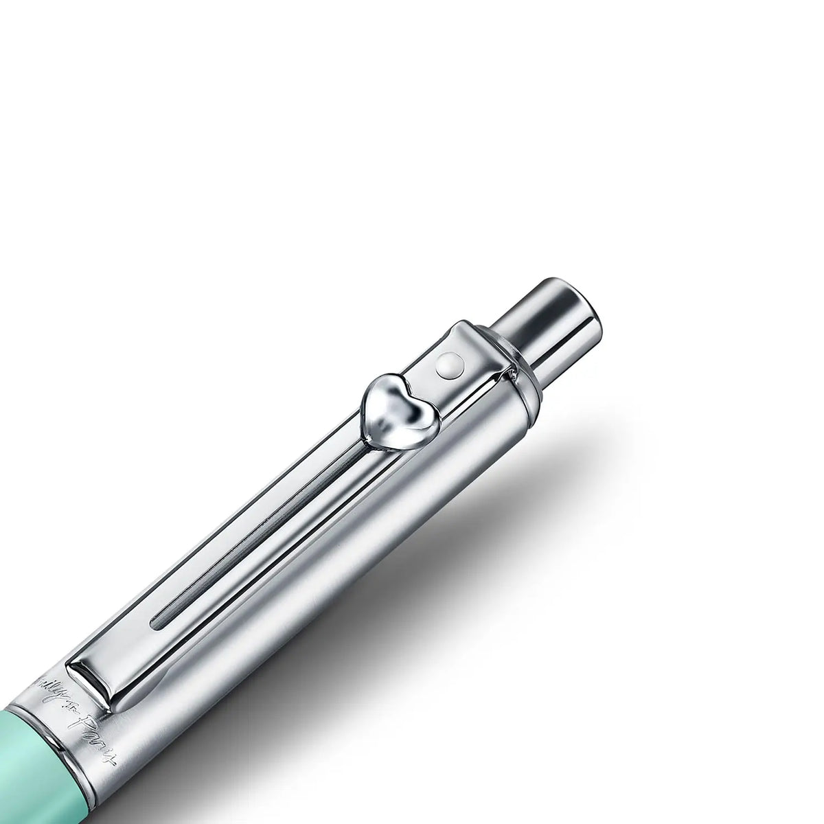 Sheaffer Sentinel Emily in Paris E321 Green Matte Finish Ballpoint Pen with Chrome-Plated Trims and Heart-Shaped Clip Emblem cross