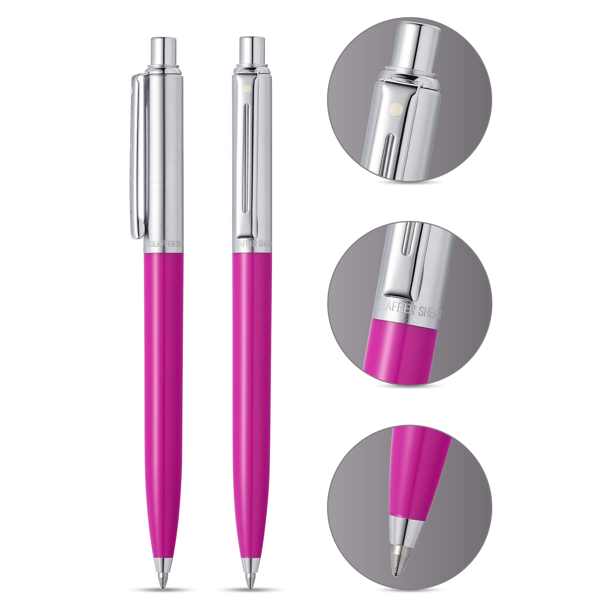 Sheaffer Sentinel Fuchsia Ballpoint Pen with Brushed Chrome Cap Sheaffer