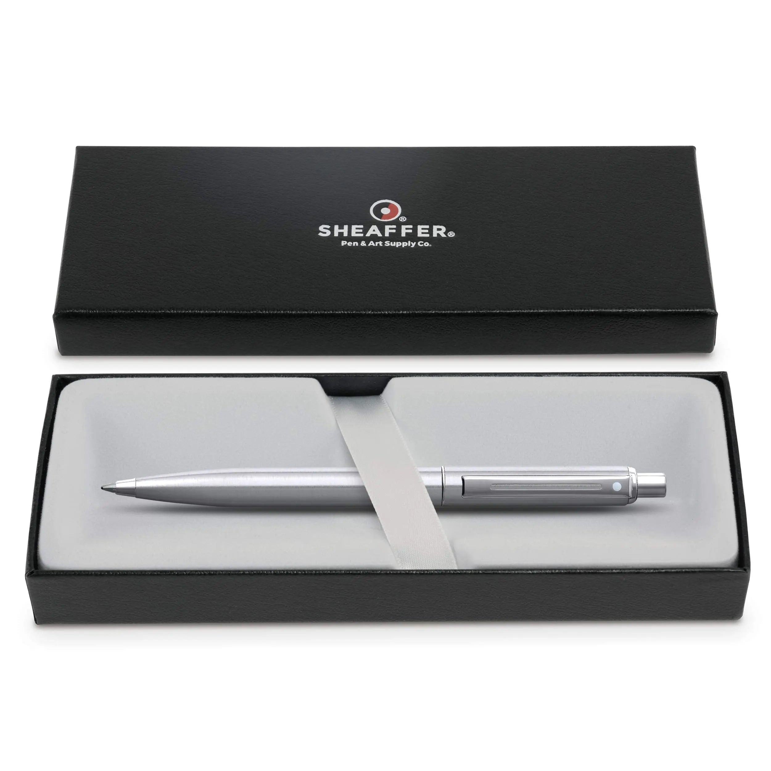 Sheaffer Sentinel, Black Resin Barrel, Chrome Cap, Nickel Plate Trim, Ballpoint Sheaffer