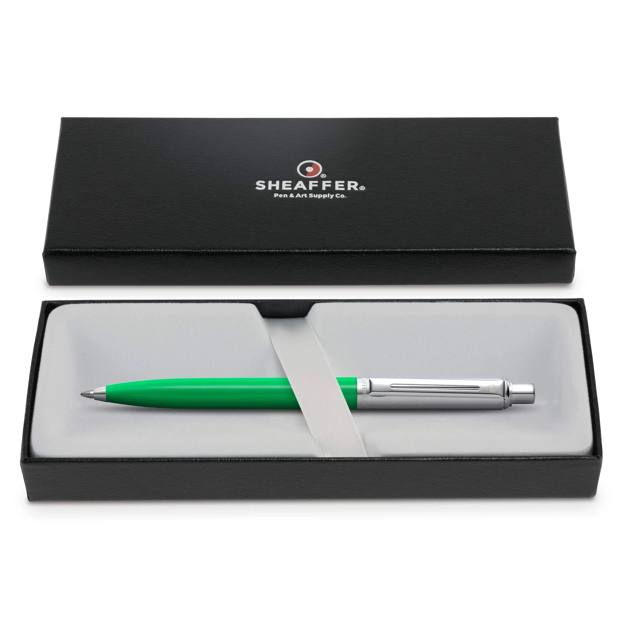 Sheaffer Sentinel, Black Resin Barrel, Chrome Cap, Nickel Plate Trim, Ballpoint Sheaffer