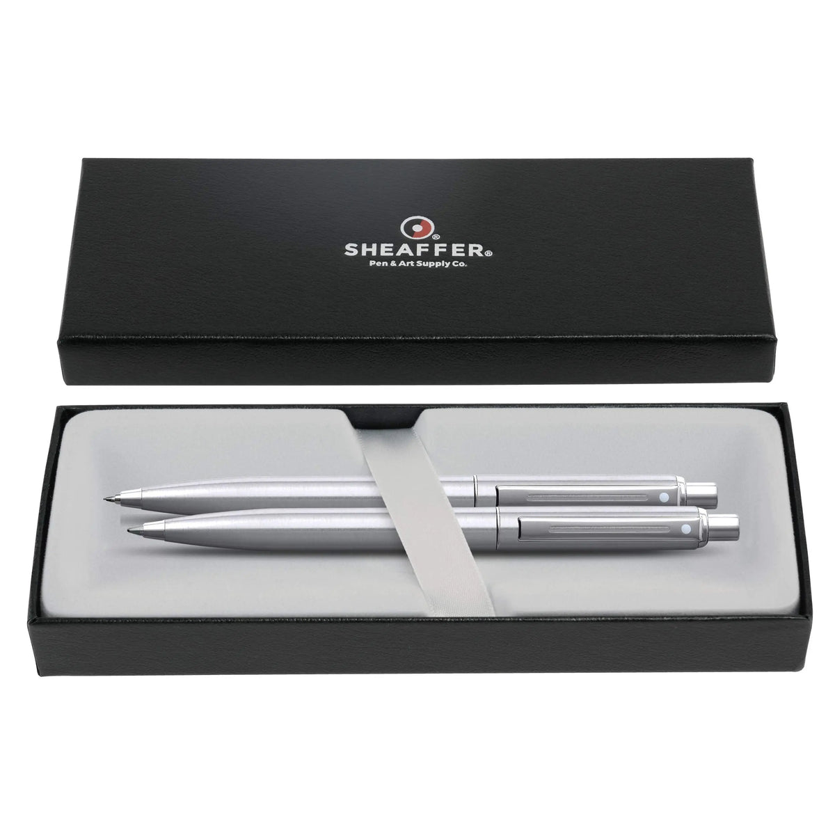 Sheaffer Sentinel, Black Resin Barrel, Chrome Cap, Nickel Plate Trim, Ballpoint cross