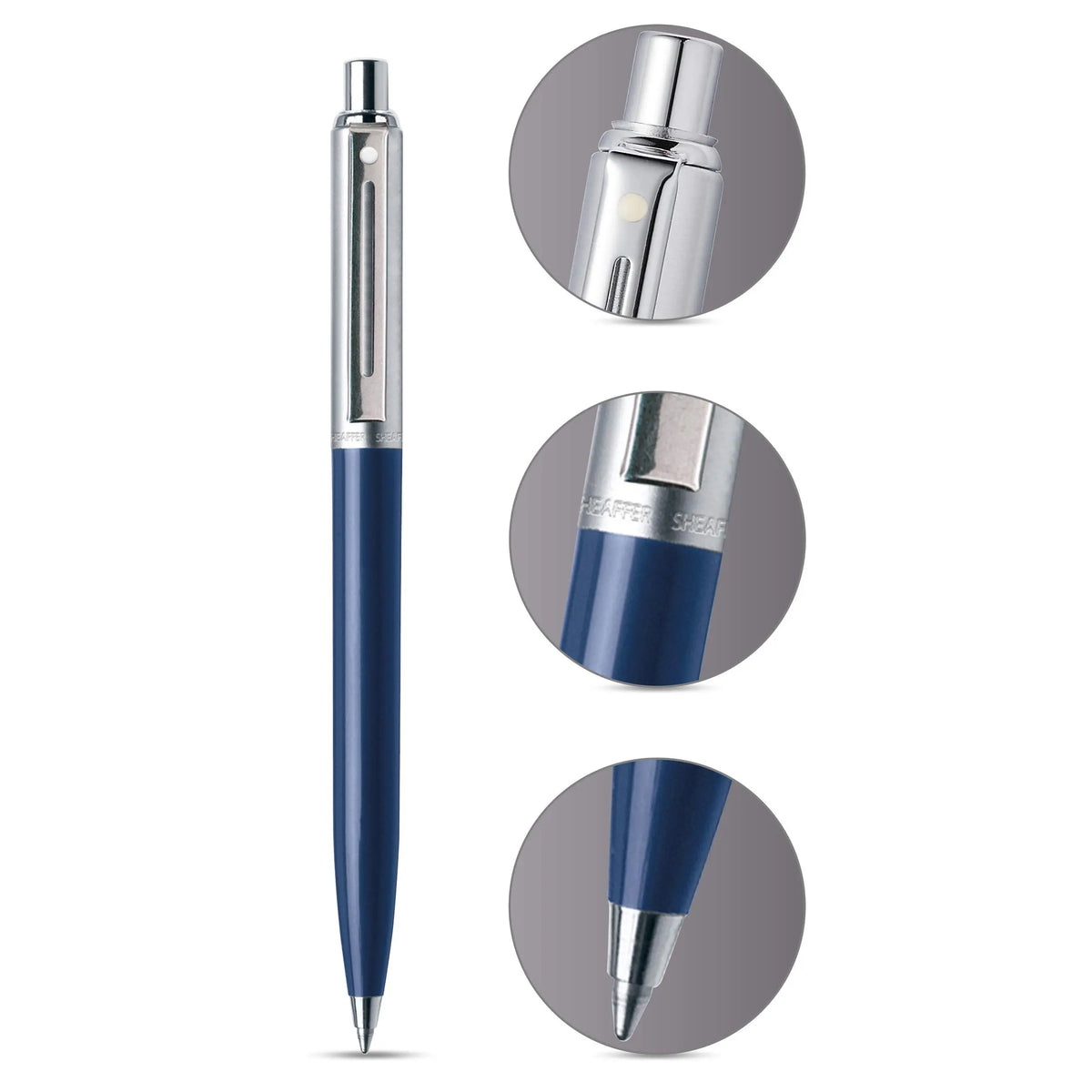 Sheaffer Sentinel, Black Resin Barrel, Chrome Cap, Nickel Plate Trim, Ballpoint cross