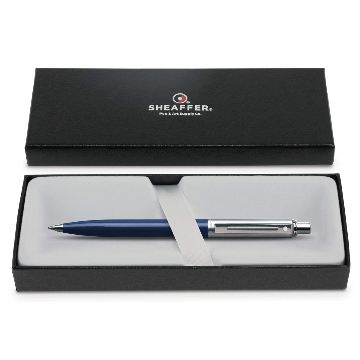 Sheaffer Sentinel, Black Resin Barrel, Chrome Cap, Nickel Plate Trim, Ballpoint cross