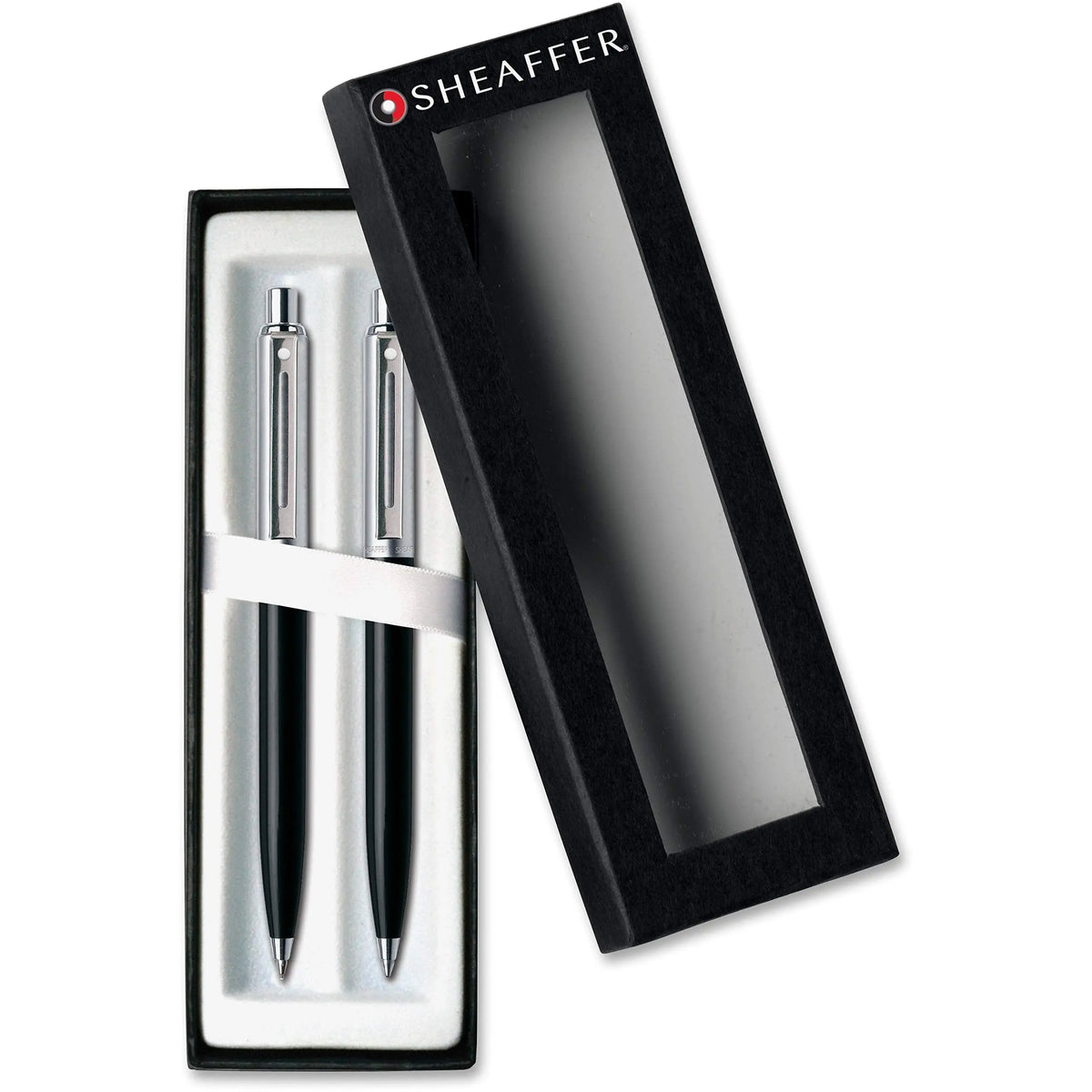 Sheaffer Sentinel, Black Resin Barrel, Chrome Cap, Nickel Plate Trim, Ballpoint cross