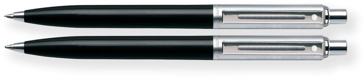 Sheaffer Sentinel, Black Resin Barrel, Chrome Cap, Nickel Plate Trim, Ballpoint cross
