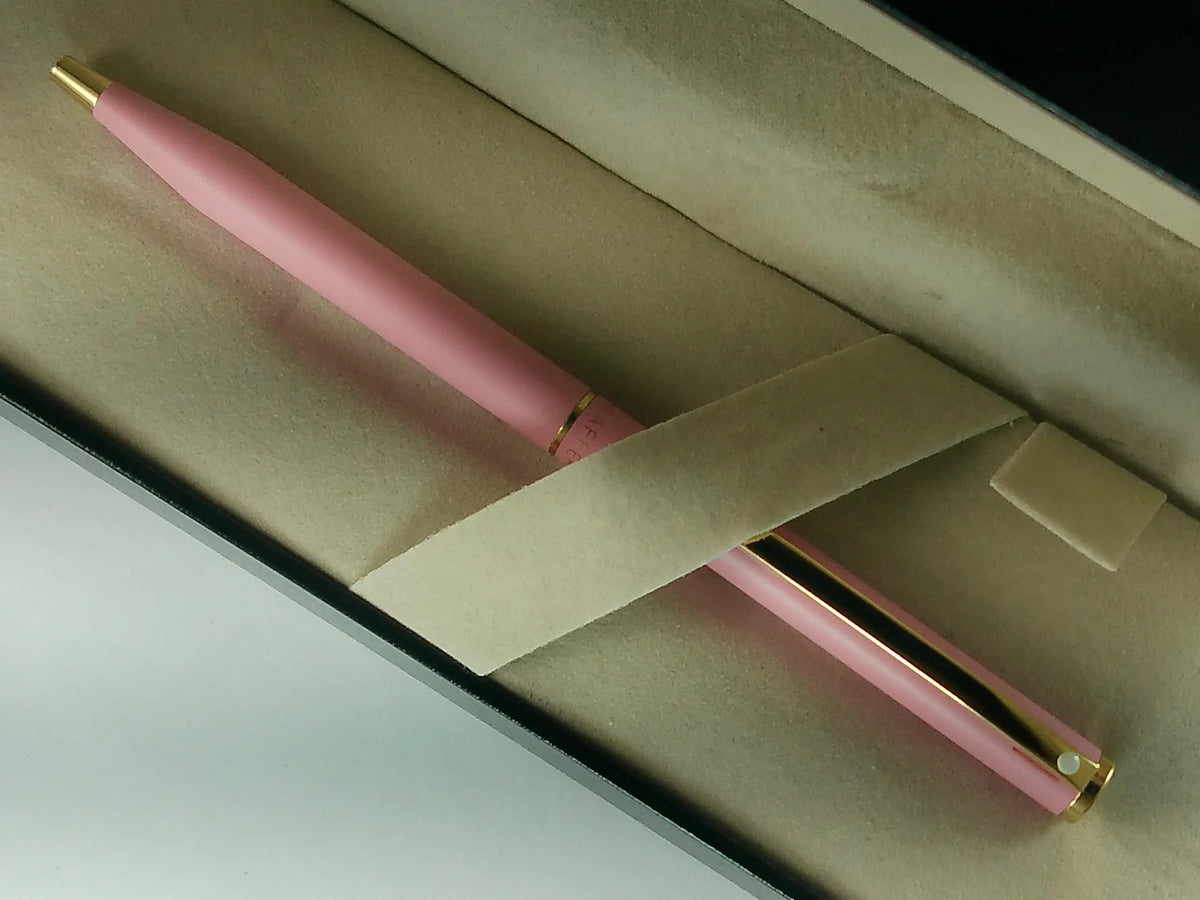 Sheaffer Signature Classic Fashion Ballpoint Pen, Matte Rose Pink with 22KT Gold Appointment, Made in USA cross