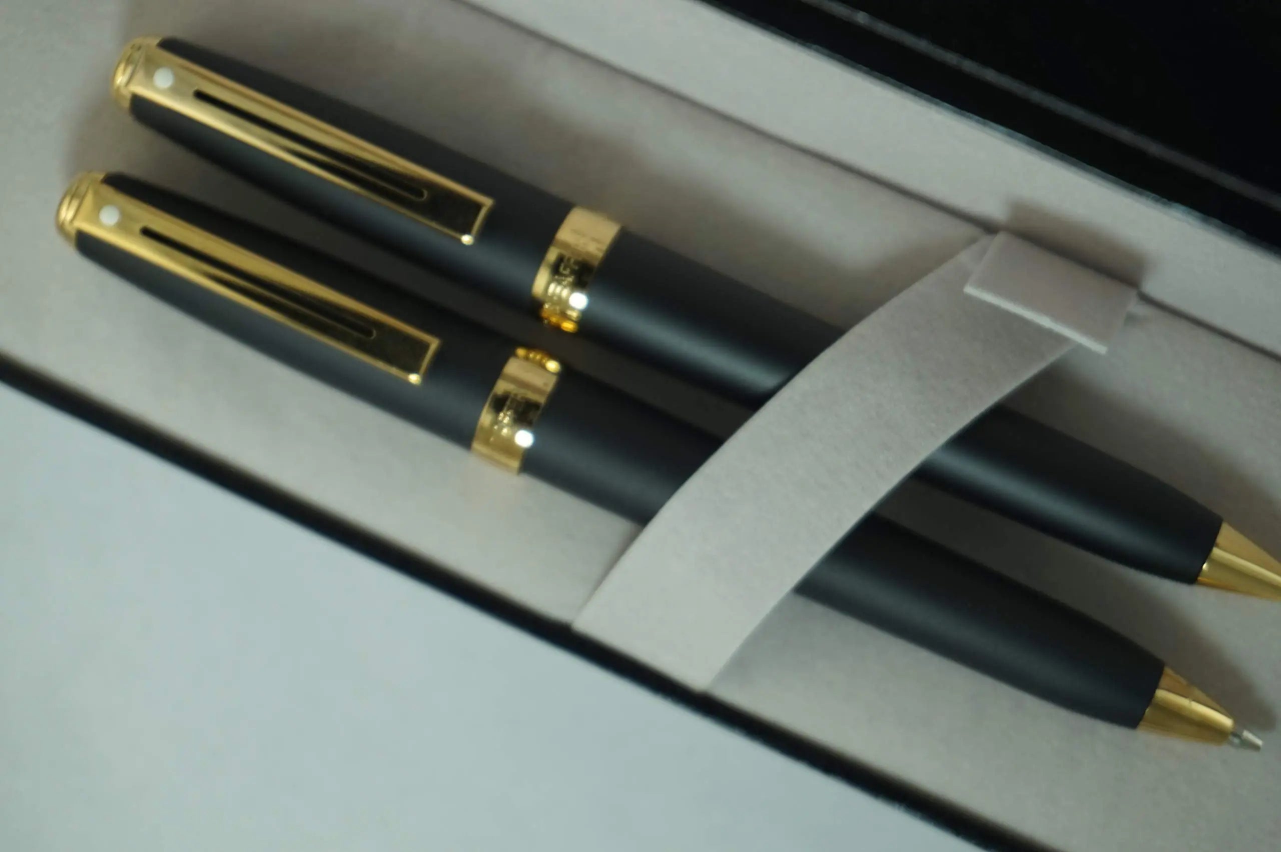 Sheaffer Signature Prelude Matte Black with 22 KT Gold Appointments Ballpoint Pen and 0.7MM Pencil set - crosspenmall.com