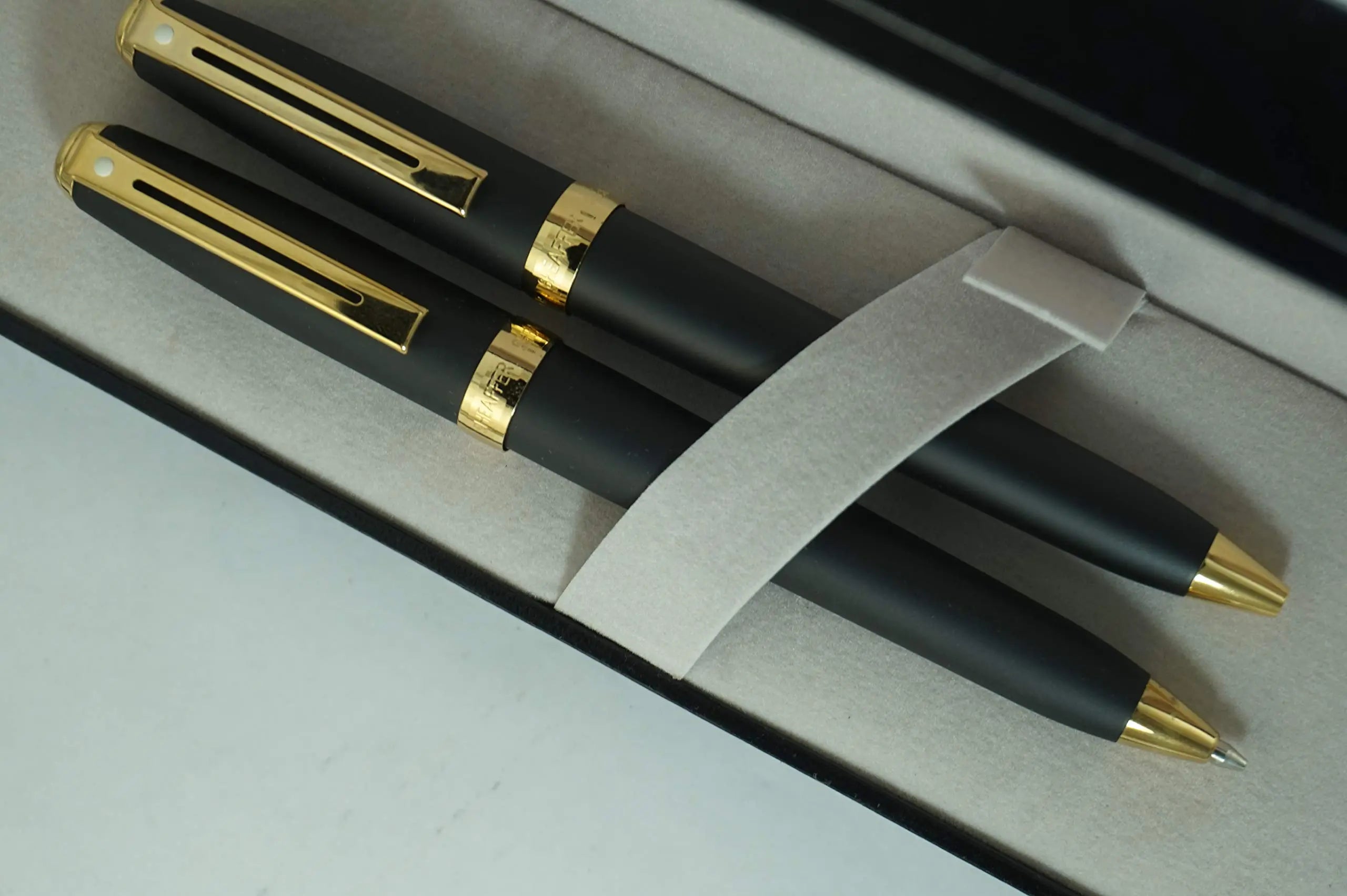 Sheaffer Signature Prelude Matte Black with 22 KT Gold Appointments Ballpoint Pen and 0.7MM Pencil set - crosspenmall.com