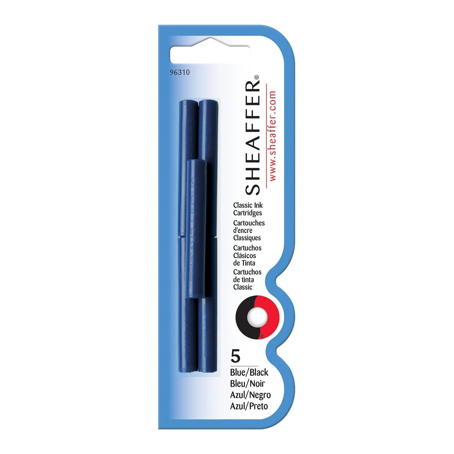 Sheaffer Skrip Fountain Pen Classic Ink Cartridge - Blue/Black (five per card) Sheaffer