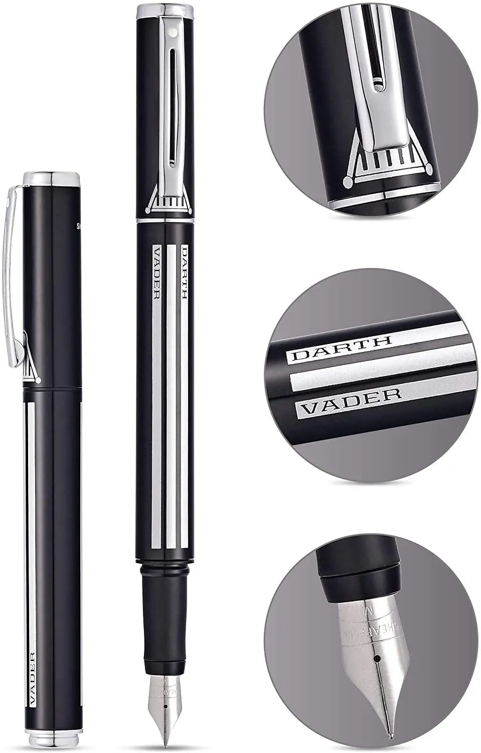 Sheaffer Star Wars Darth Vader with Darth Vader themed design and authentic character details, Polished appointments Medium Stainless Steel nib Fountain Pen Sheaffer