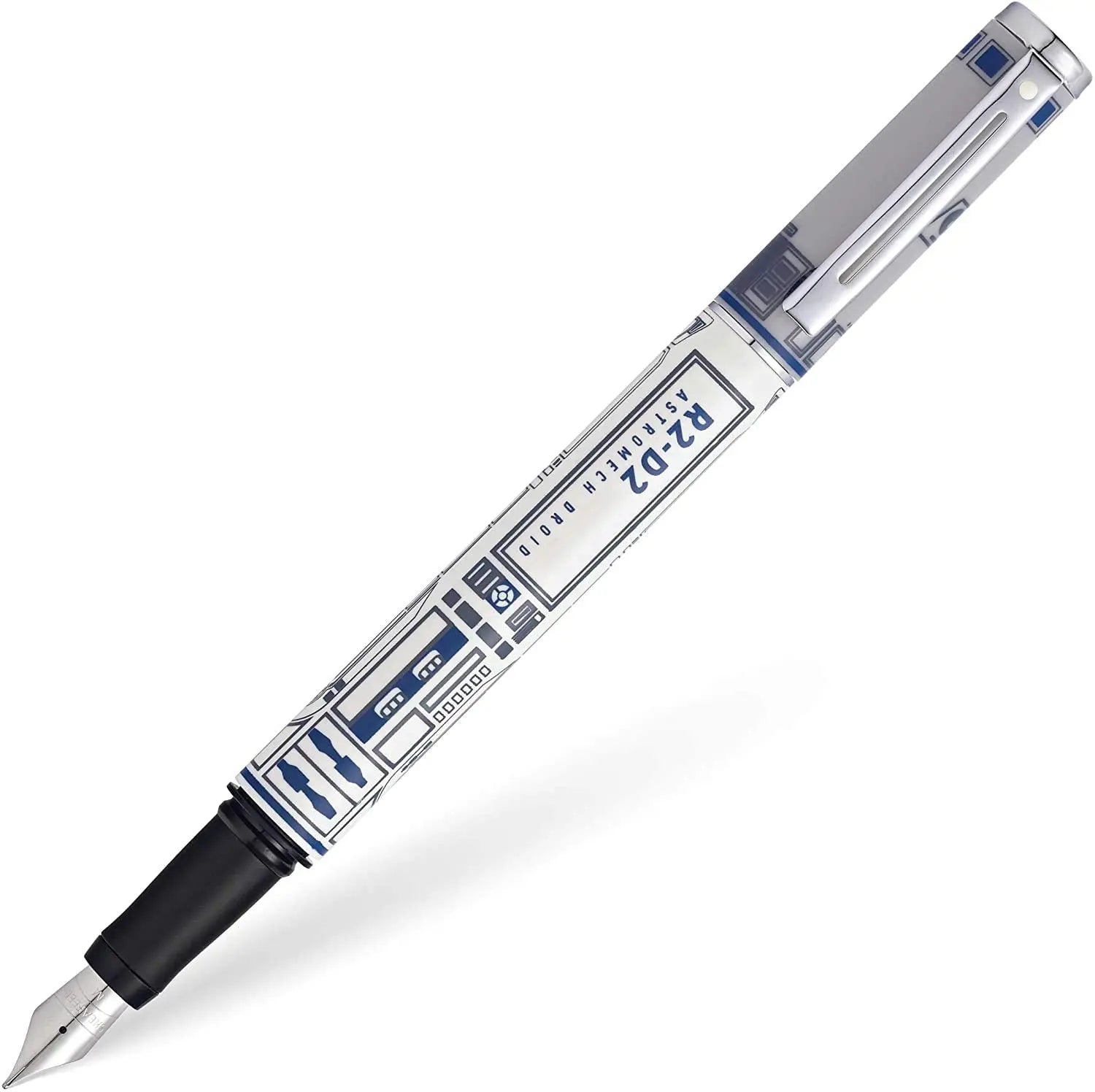 Sheaffer Star Wars R2-D2 with R2-D2 themed design and authentic character details, Polished appointments Medium Stainless Steel nib Fountain Pen - crosspenmall.com