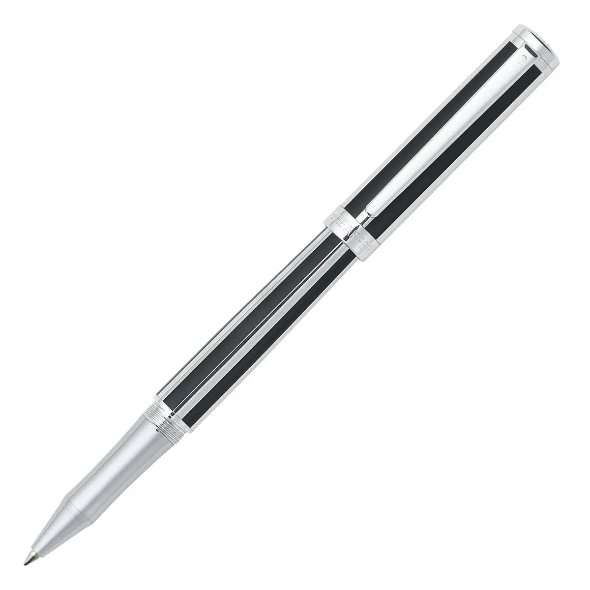 Sheaffer Striped Roller Pen Featuring Chrome Plate Trim - Jet Black - crosspenmall.com