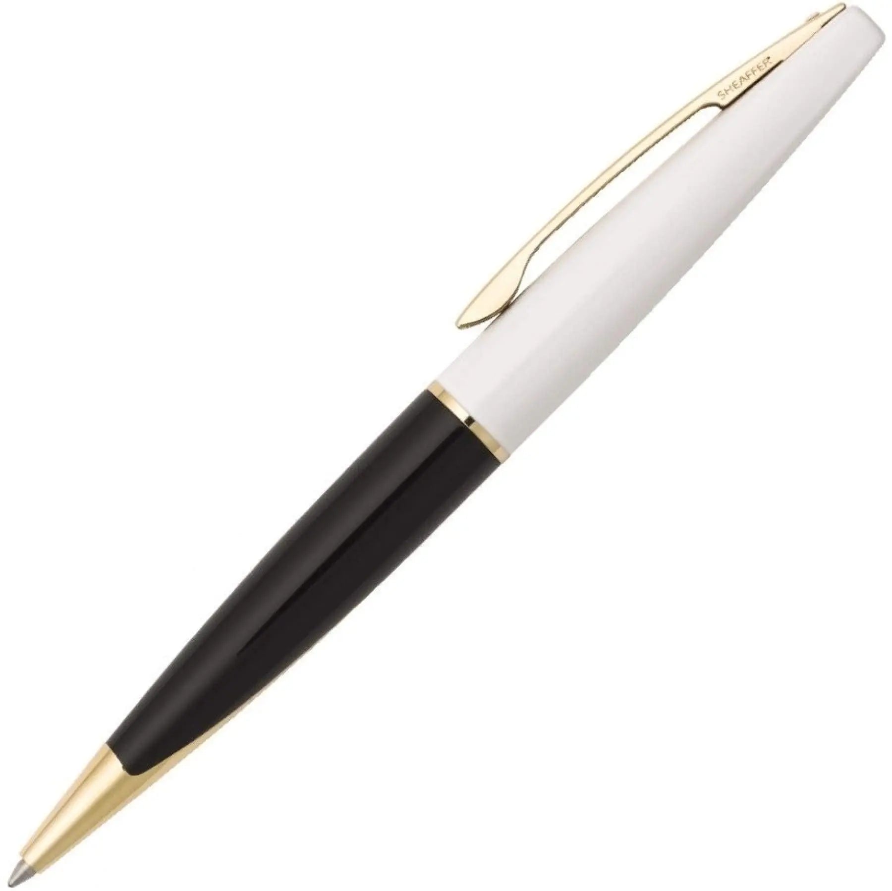 Sheaffer Taranis Aerodynamic Power, Sleek Style and Patent-pending Gripping Section Stormy White, and 22KT Gold Trim Accent Ballpoint Pen - crosspenmall.com