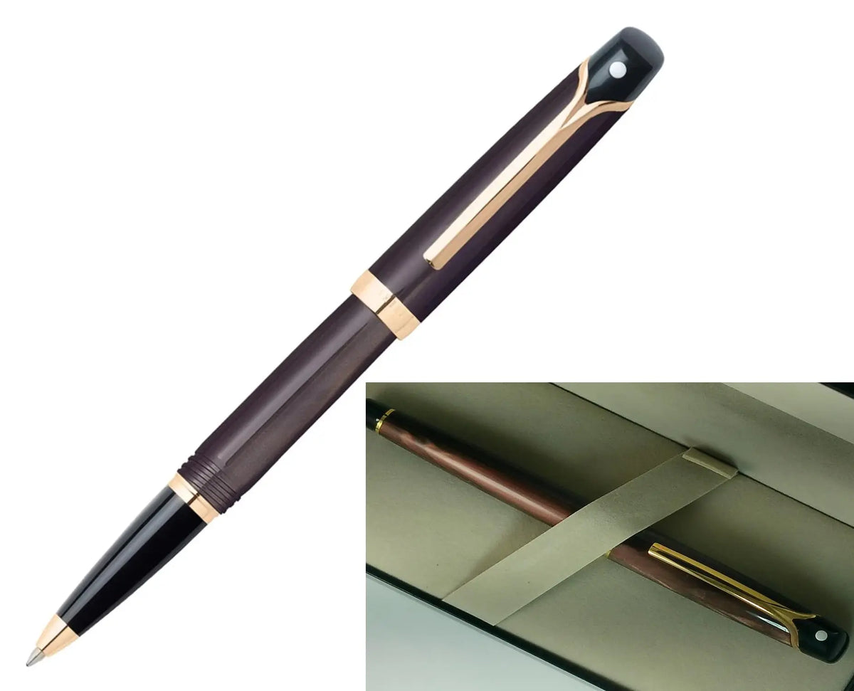 Sheaffer Valor Rollerball Pen, Glossy Brown with 22KT Gold Trim, Italian-Made, Gift Box Included cross