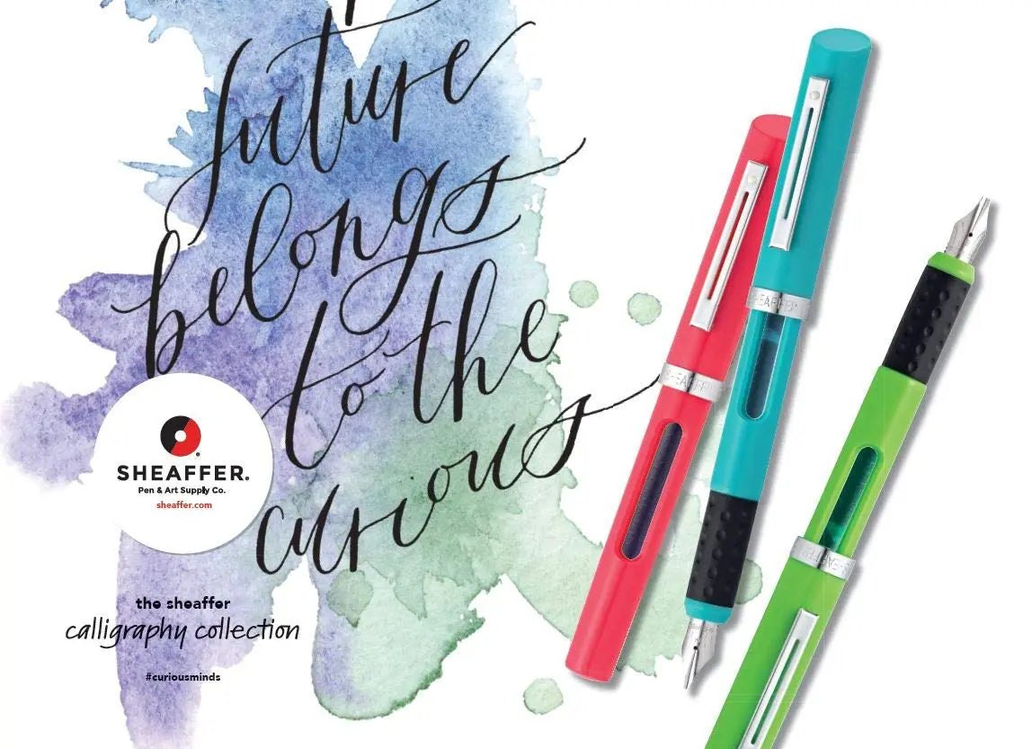 Sheaffer Viewpoint Calligraphy Maxi Kit: 3 Fountain Pens with 3 Nibs, 20 Assorted Ink Cartridges, Instructions, and Tracing Pad Sheaffer