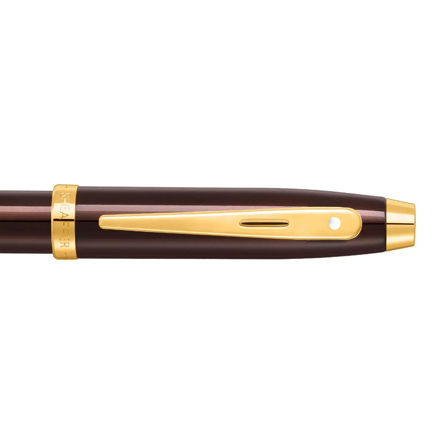 Sheaffer® 100 9370 Glossy Coffee Brown Ballpoint Pen With PVD Gold-Tone Trim - My Store